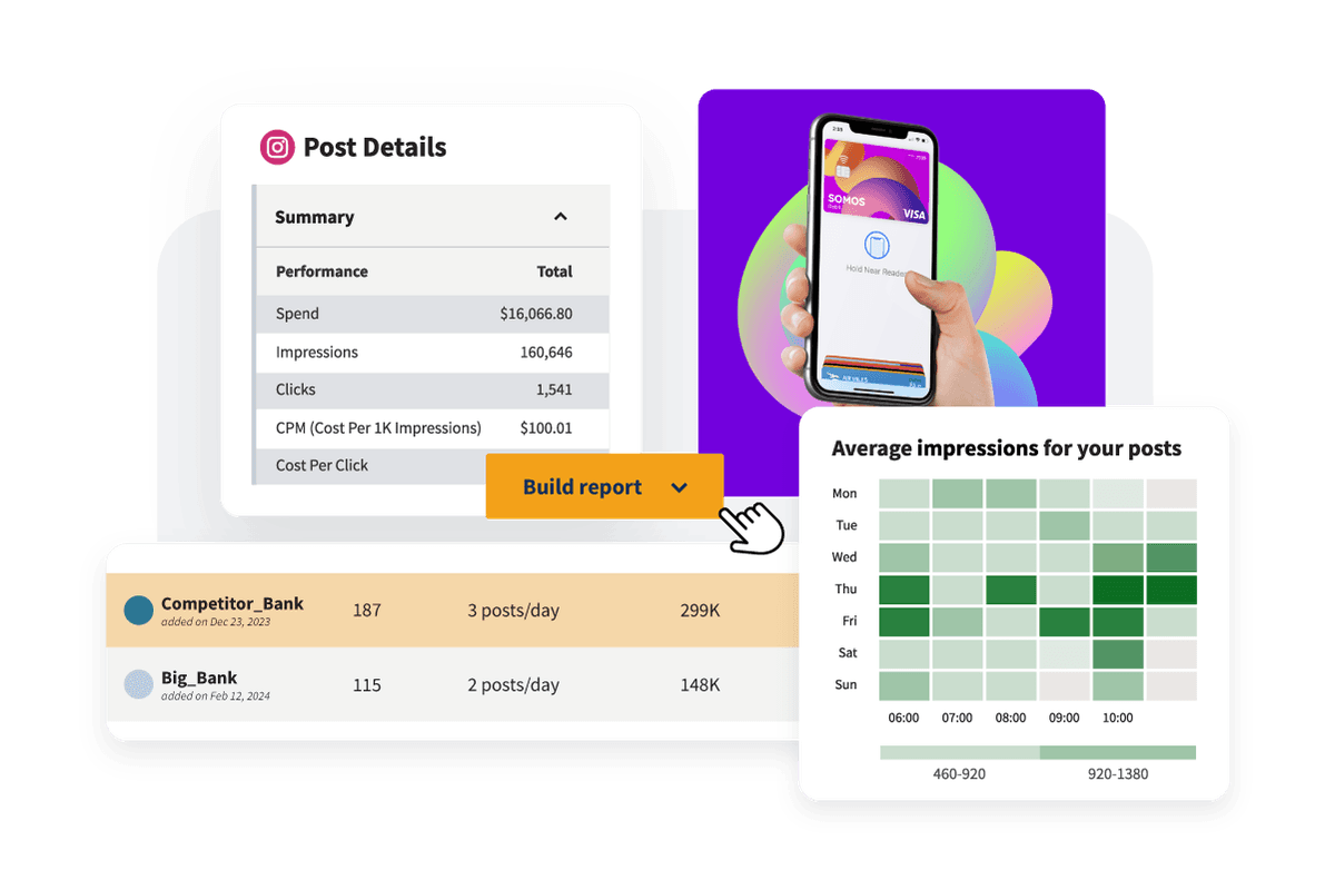 Screenshot showing how easy it is to select certain data with which to generate a report with Hootsuite.
